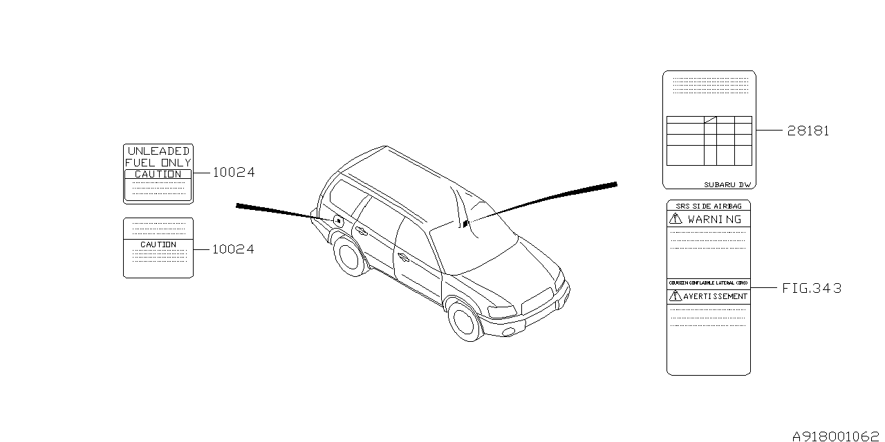 Diagram LABEL (CAUTION) for your 2017 Subaru Legacy  Sport Sedan 