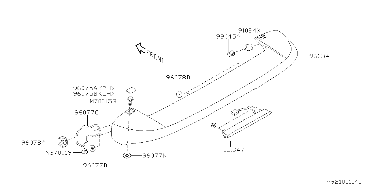 Diagram SPOILER for your 2011 Subaru Forester  XT 