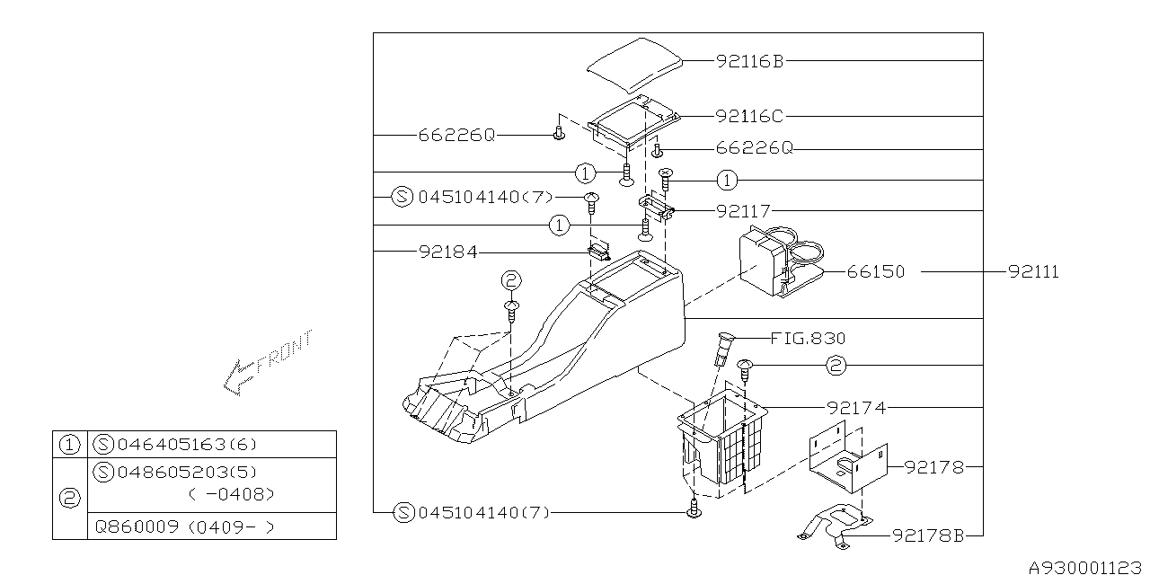 Diagram CONSOLE BOX for your Subaru Forester  