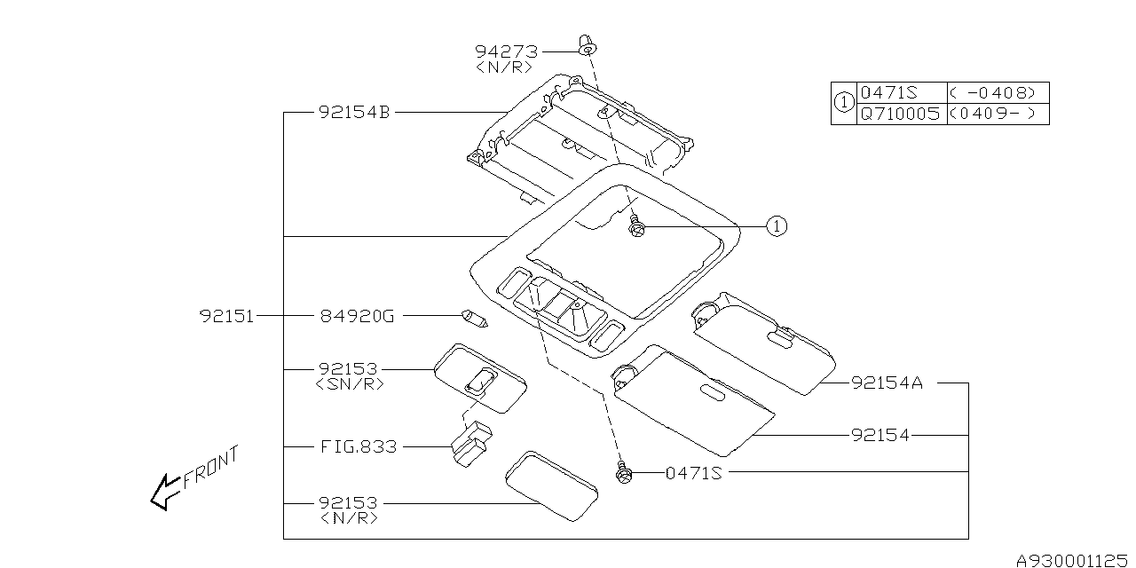 Diagram CONSOLE BOX for your Subaru