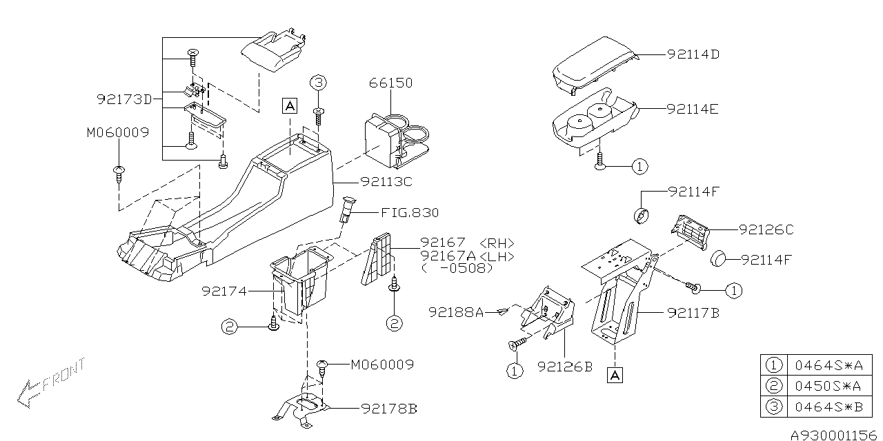 Diagram CONSOLE BOX for your 1993 Subaru Impreza   