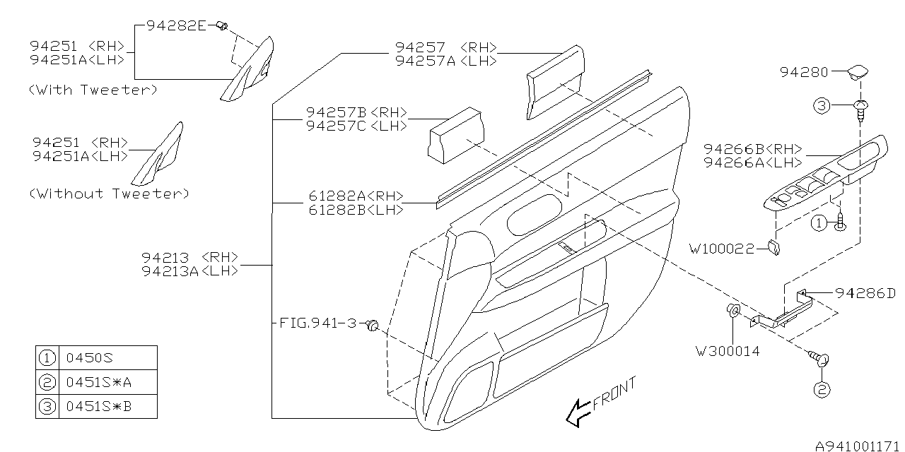 Diagram DOOR TRIM for your 2006 Subaru Baja   