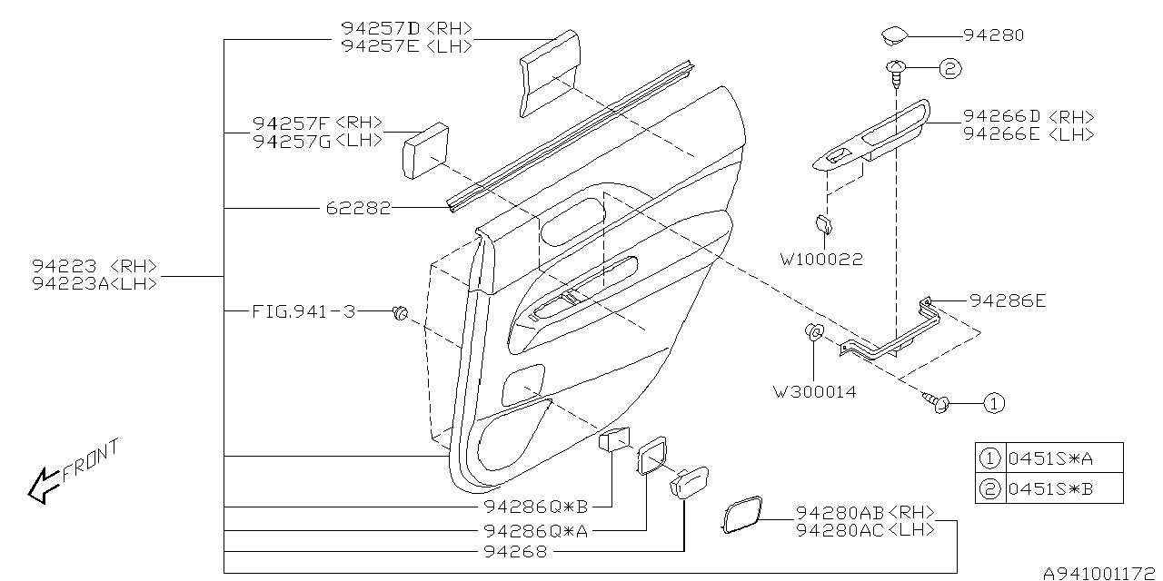 Diagram DOOR TRIM for your 2008 Subaru Forester  L.L.BEAN(LL) 