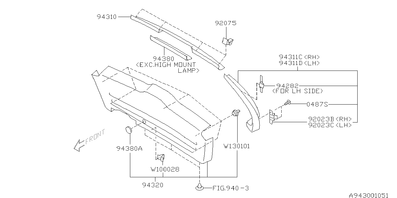 Diagram TRUNK ROOM TRIM for your 2003 Subaru Forester   