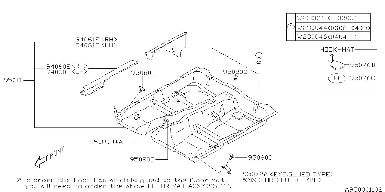 Diagram MAT for your 2005 Subaru Forester  Limited 