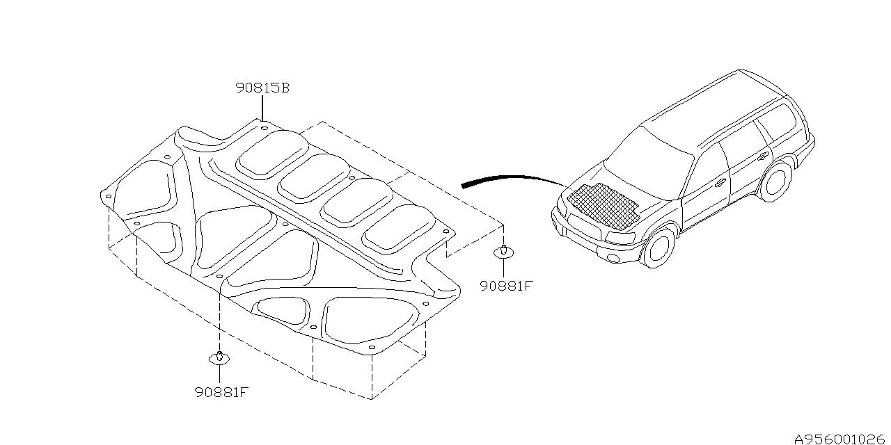 Diagram HOOD INSULATOR for your Subaru Forester  XS