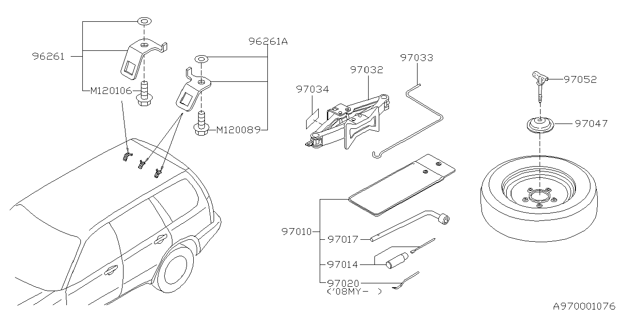 Diagram TOOL KIT & JACK for your 2025 Subaru BRZ   