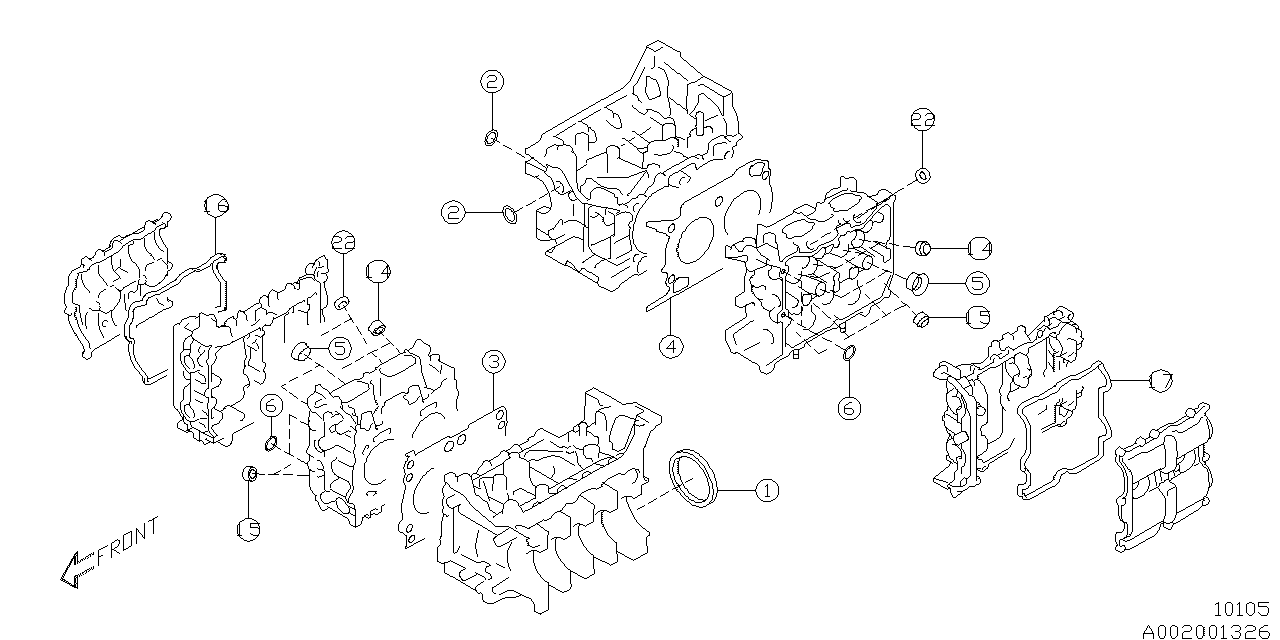 Diagram ENGINE GASKET & SEAL KIT for your 2008 Subaru Tribeca   