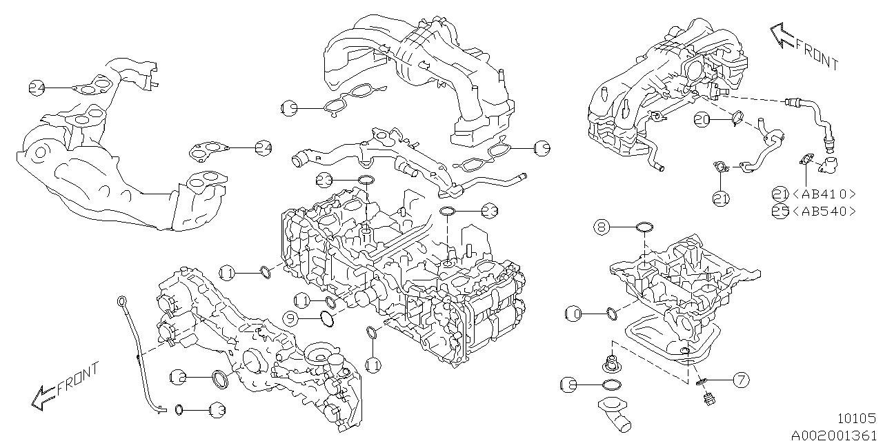 Diagram ENGINE GASKET & SEAL KIT for your 2008 Subaru Tribeca   