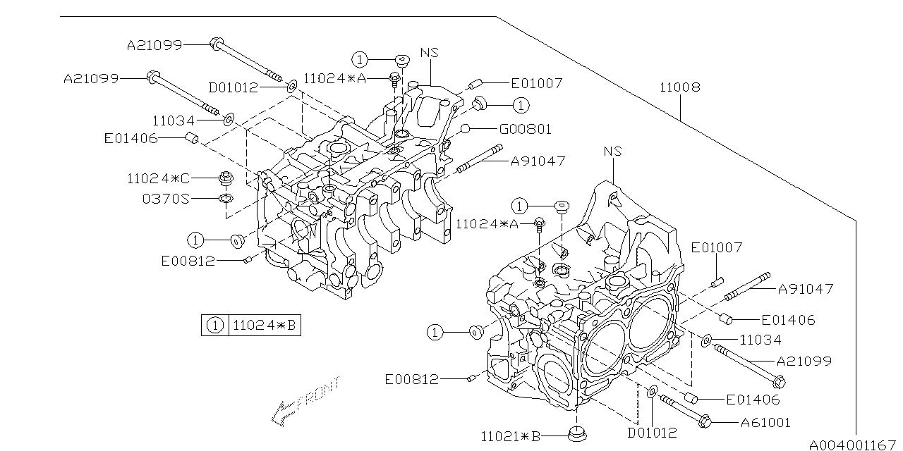 Diagram CYLINDER BLOCK for your 1995 Subaru Impreza   