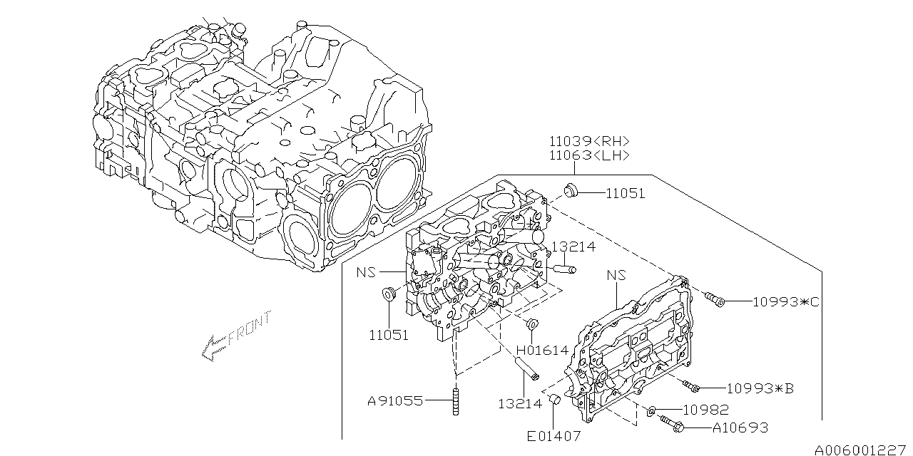 Diagram CYLINDER HEAD for your 2003 Subaru STI   