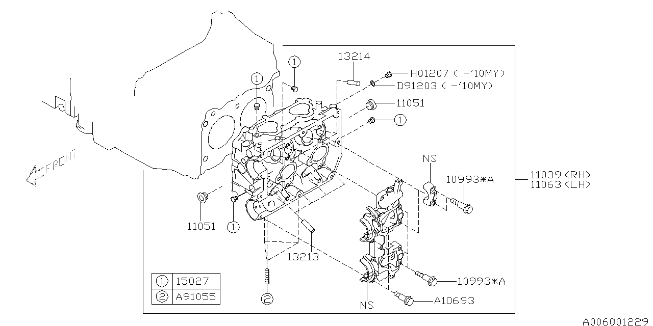 Diagram CYLINDER HEAD for your 2018 Subaru Legacy 2.5L TURBO 5MT GT LIMITED-I(OBK:XT) WAGON 