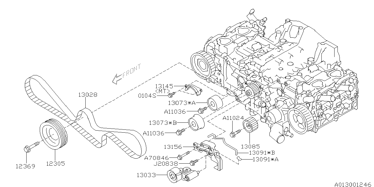 Diagram CAMSHAFT & TIMING BELT for your 1994 Subaru Impreza   