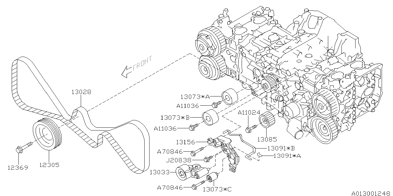 Diagram CAMSHAFT & TIMING BELT for your 2013 Subaru Forester   