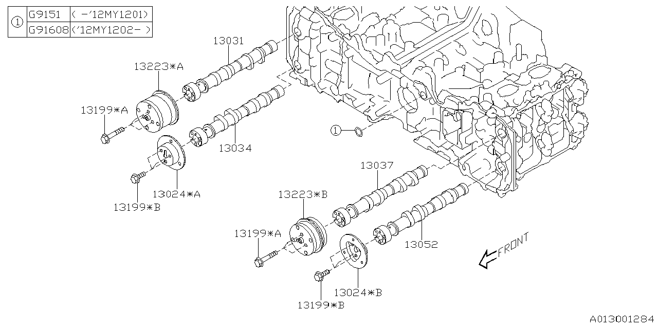 Diagram CAMSHAFT & TIMING BELT for your 2020 Subaru Impreza   