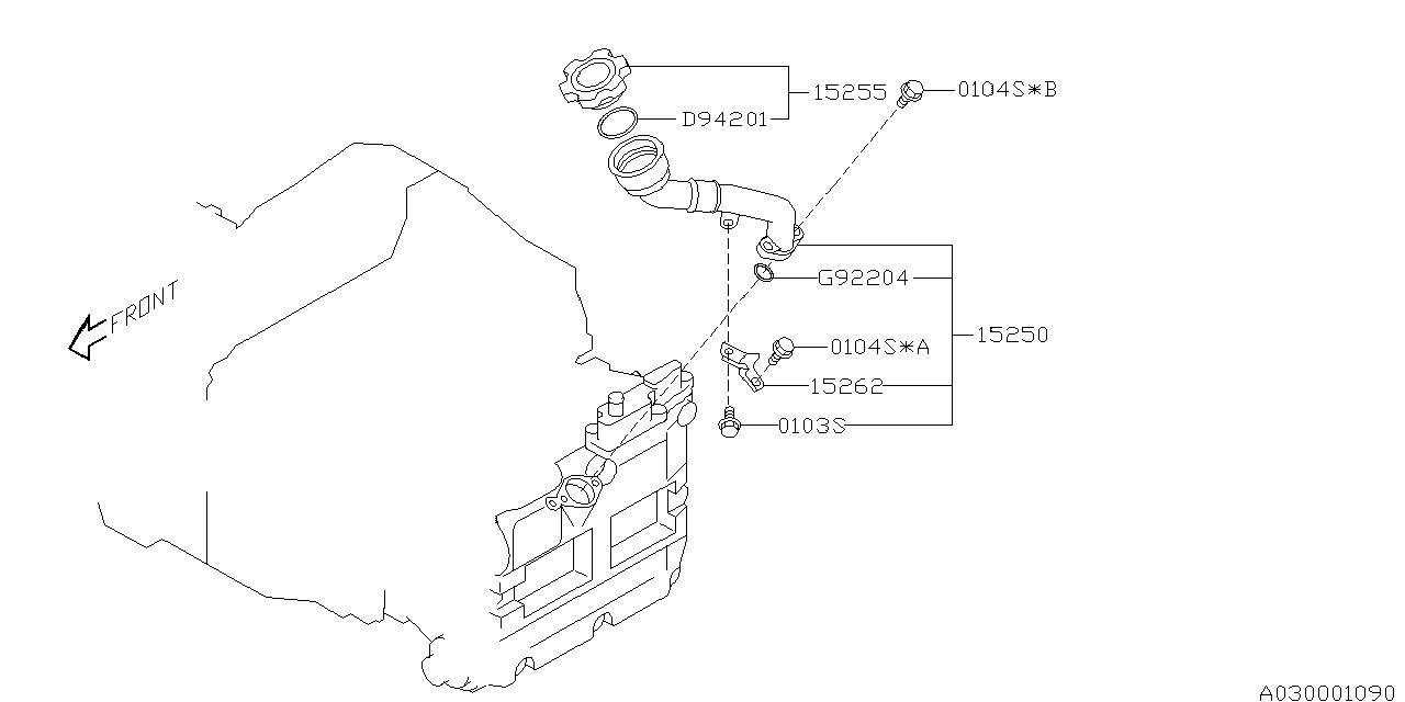 Diagram OIL FILLER DUCT for your 2008 Subaru Impreza   