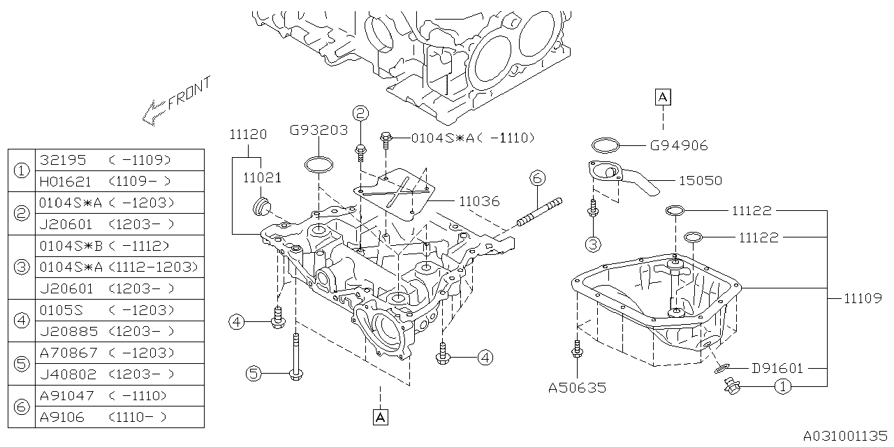 Diagram OIL PAN for your Subaru