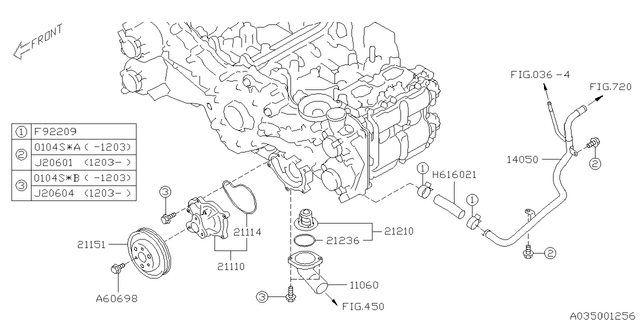 Diagram WATER PUMP for your 2020 Subaru Crosstrek   