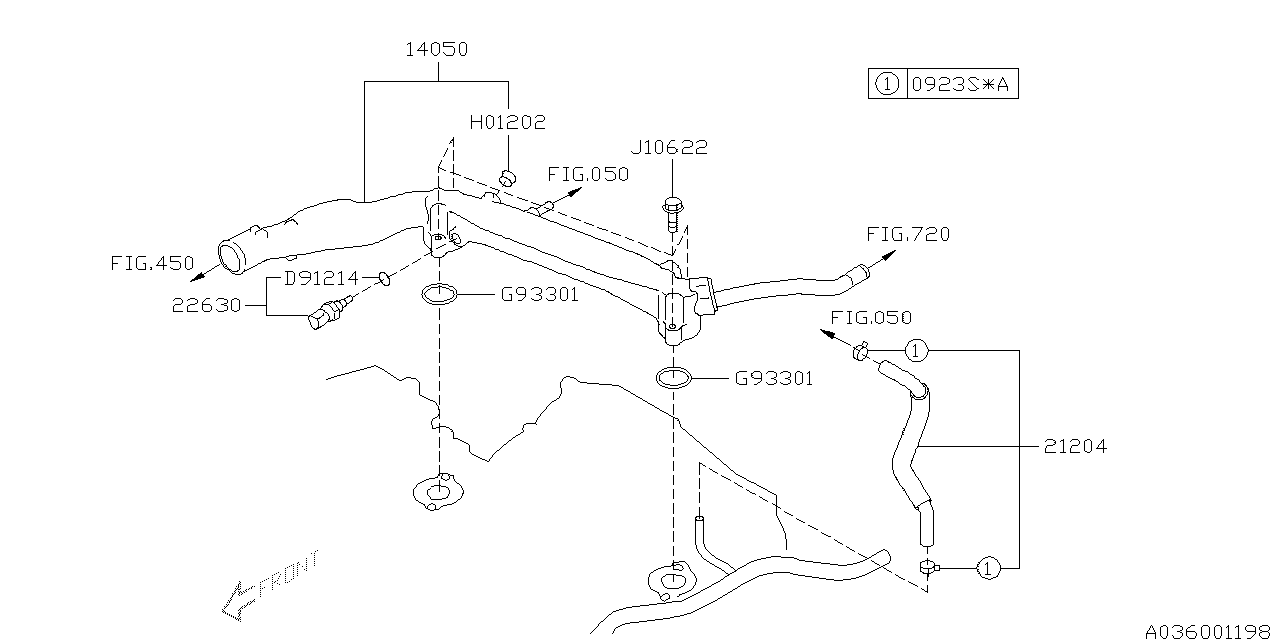 Diagram WATER PIPE (1) for your 2013 Subaru Forester  X PLUS 