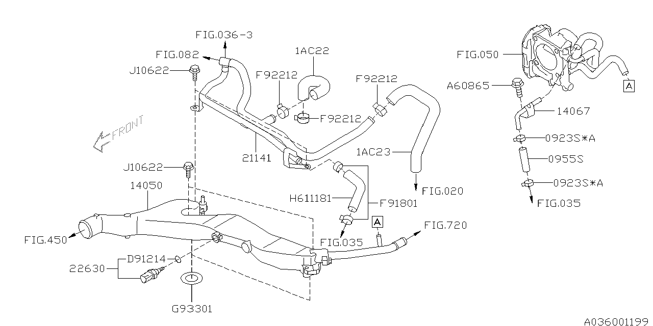 Diagram WATER PIPE (1) for your 2012 Subaru Impreza  Limited Sedan 