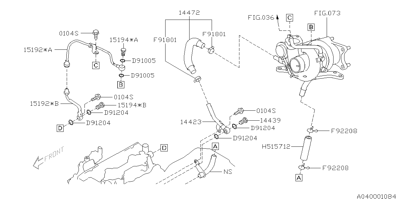 Diagram TURBO CHARGER for your Subaru