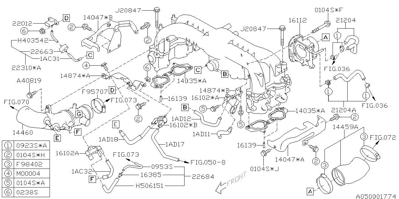 Diagram INTAKE MANIFOLD for your 2010 Subaru Impreza   