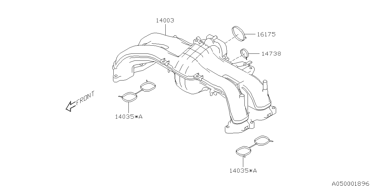 Diagram INTAKE MANIFOLD for your 2002 Subaru WRX   