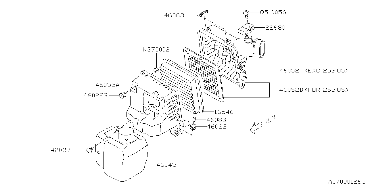 Diagram AIR CLEANER & ELEMENT for your 2016 Subaru STI   