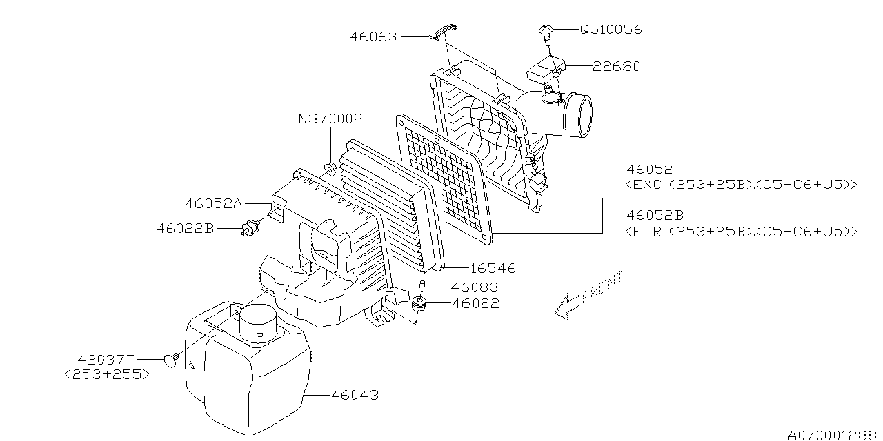 Diagram AIR CLEANER & ELEMENT for your 2018 Subaru Crosstrek  Limited 