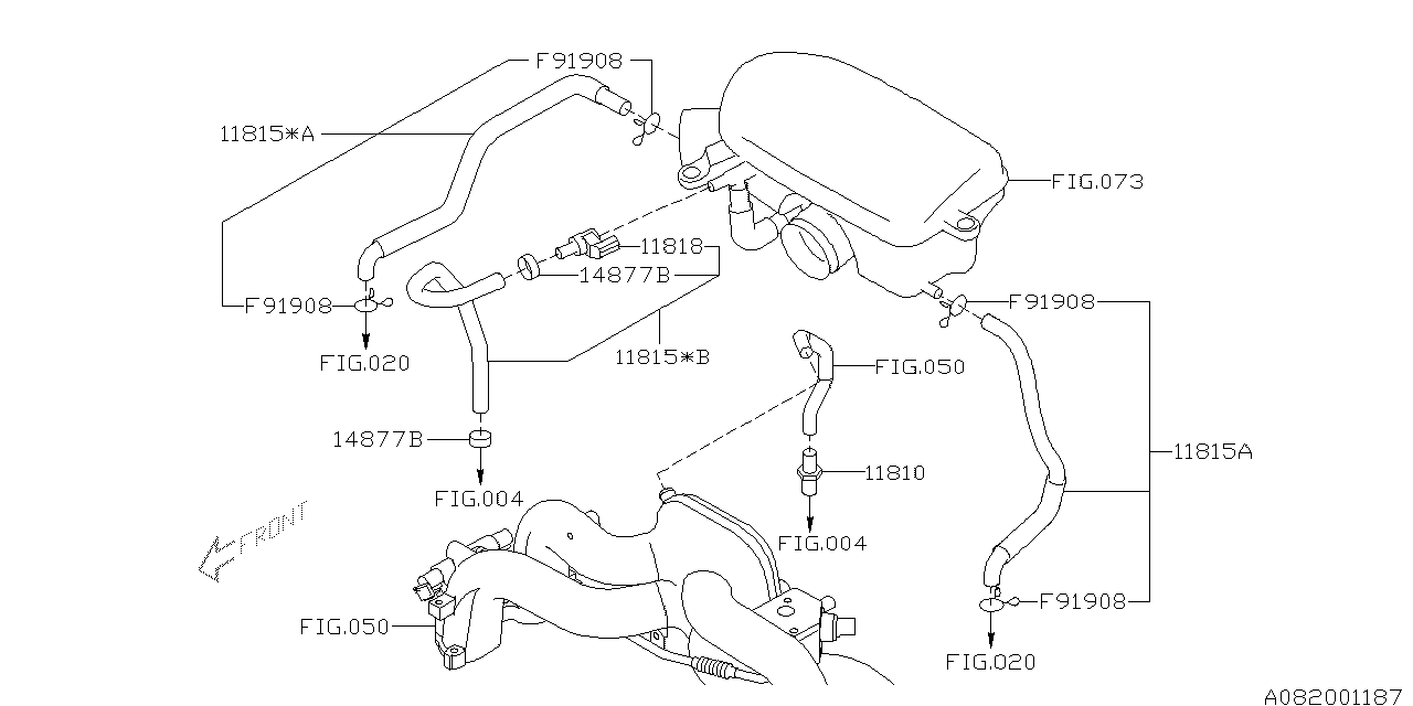 Diagram EMISSION CONTROL (PCV) for your 2008 Subaru Forester 2.5L TURBO MT SPORTS LL Bean 