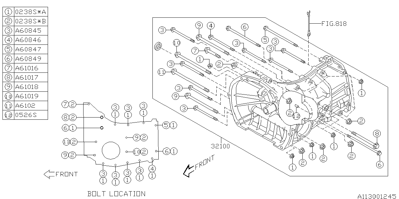 Diagram MT, TRANSMISSION CASE for your 2010 Subaru Forester  X 