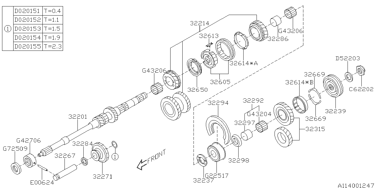 Diagram MT, MAIN SHAFT for your Volkswagen