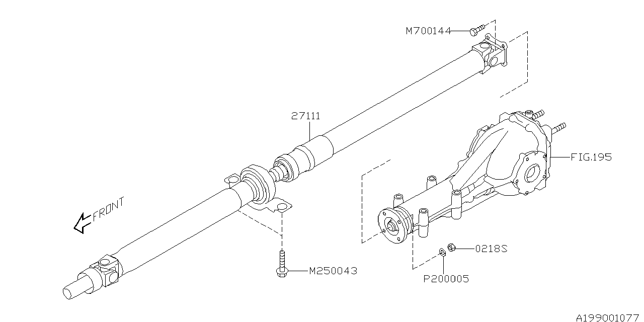 Diagram PROPELLER SHAFT for your Subaru Forester  