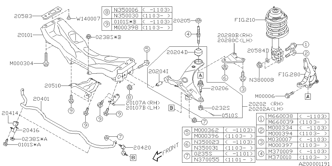 Diagram FRONT SUSPENSION for your 2016 Subaru Impreza   