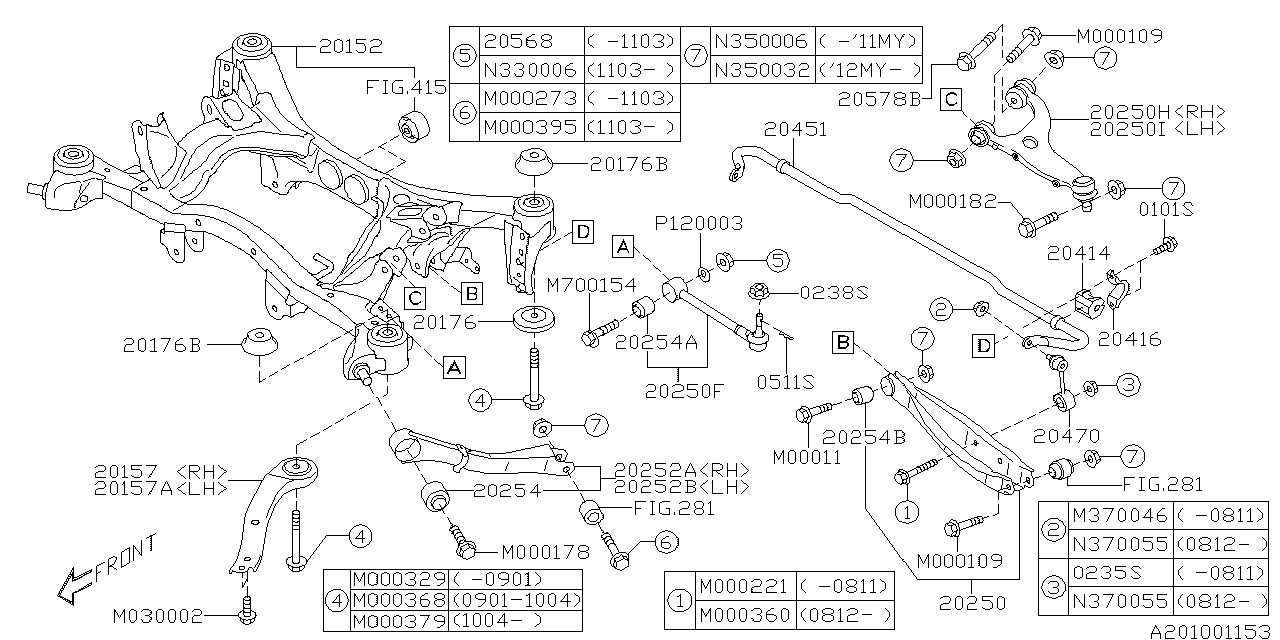 Diagram REAR SUSPENSION for your Subaru Crosstrek  EYESIGHT