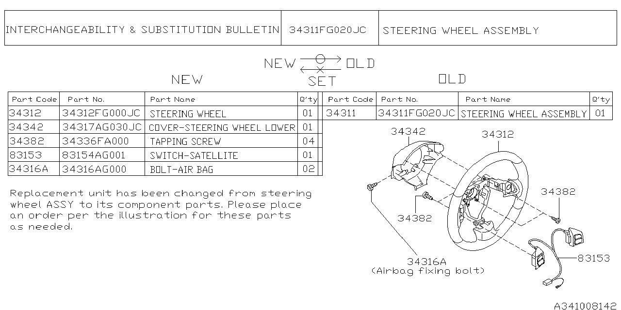 Diagram STEERING COLUMN for your 2009 Subaru Forester  X 