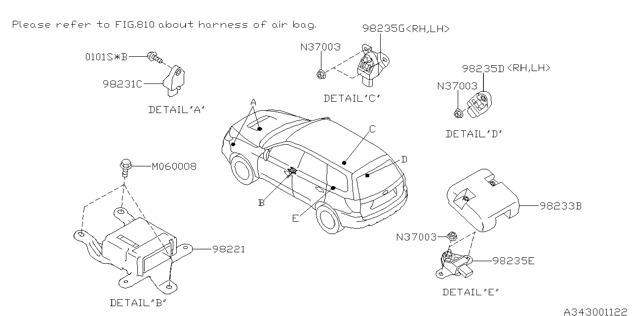 Diagram AIR BAG for your 2022 Subaru Outback   