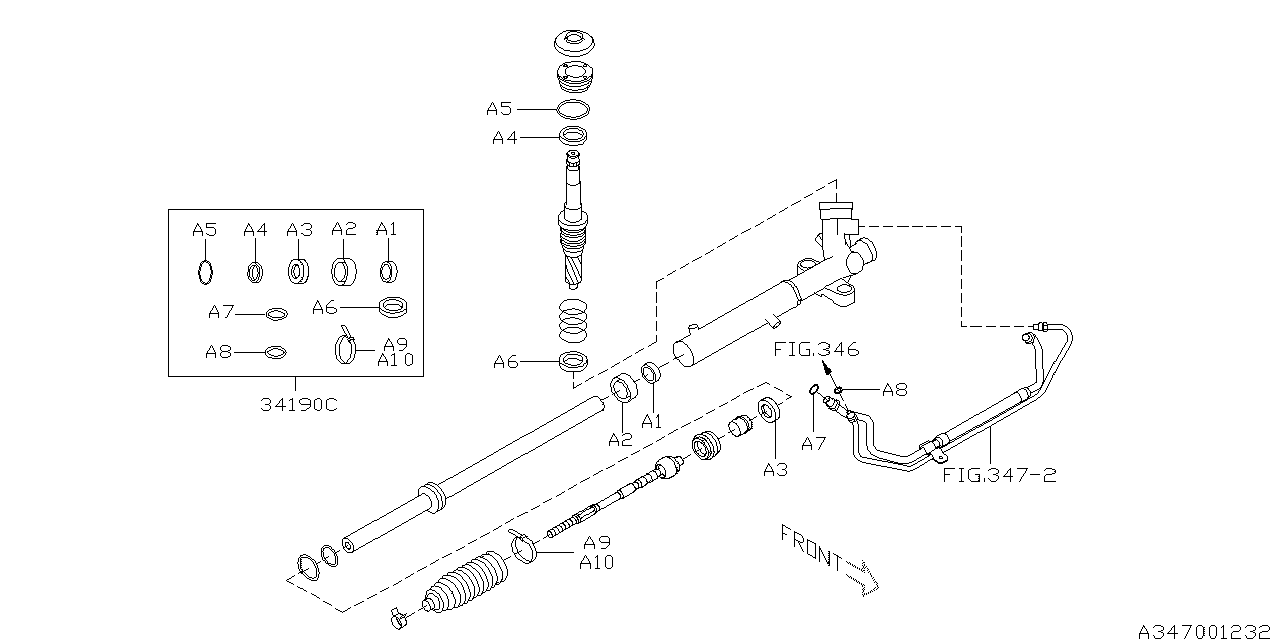 Diagram POWER STEERING GEAR BOX for your Subaru