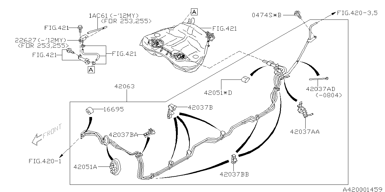 Diagram FUEL PIPING for your 1995 Subaru Impreza   