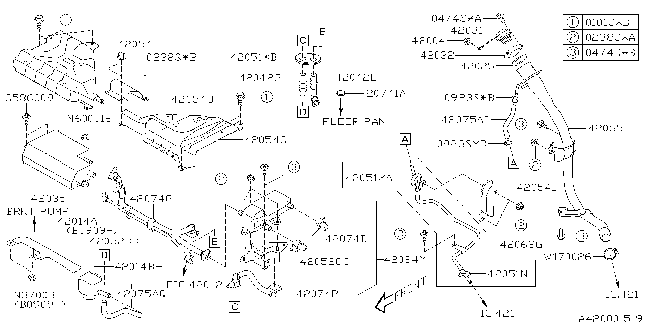 Diagram FUEL PIPING for your 2011 Subaru Forester   