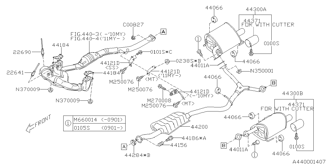 Diagram EXHAUST for your 2010 Subaru Forester   