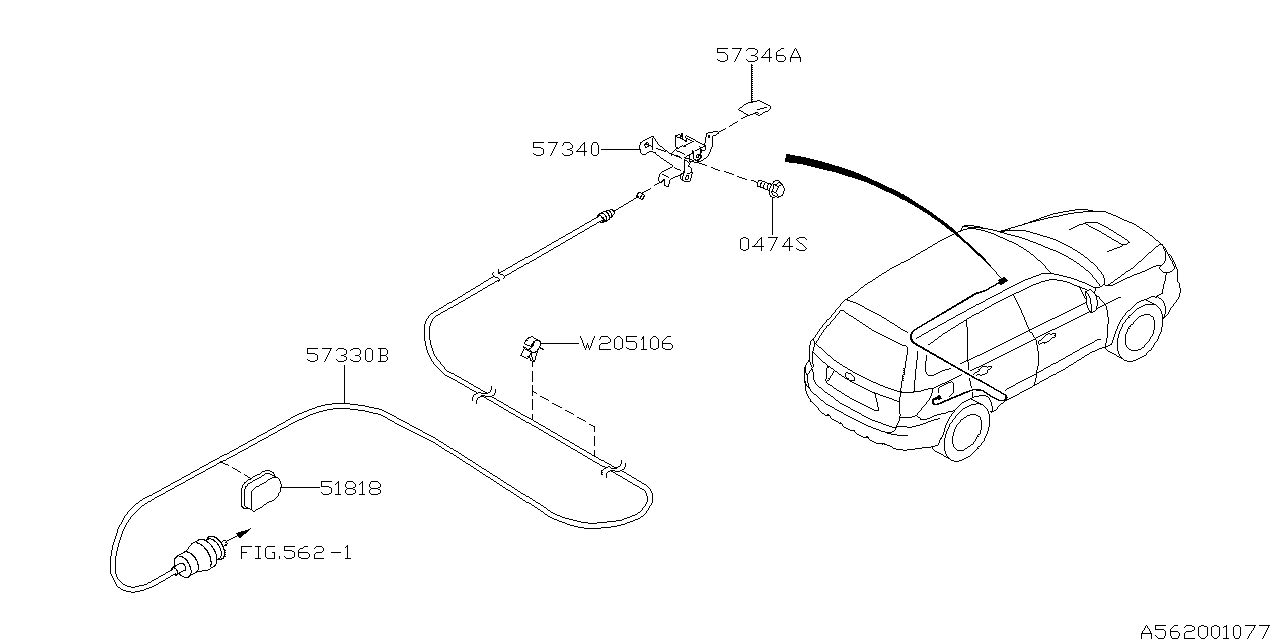 Diagram TRUNK & FUEL PARTS for your 2018 Subaru Impreza  Sport Wagon 