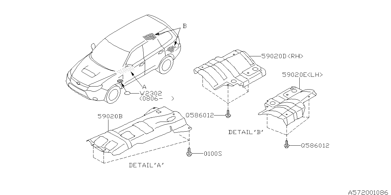 Diagram UNDER COVER & EXHAUST COVER for your 2019 Subaru Ascent   