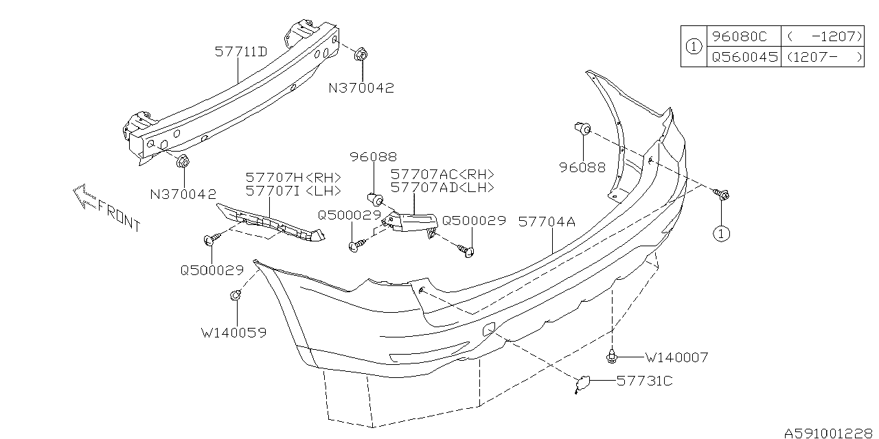 Diagram REAR BUMPER for your 2010 Subaru Forester 2.5L MT XS 