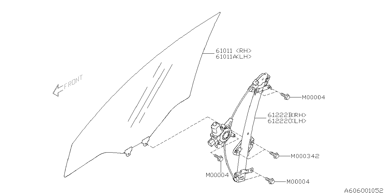 DOOR PARTS (GLASS & REGULATOR) Diagram