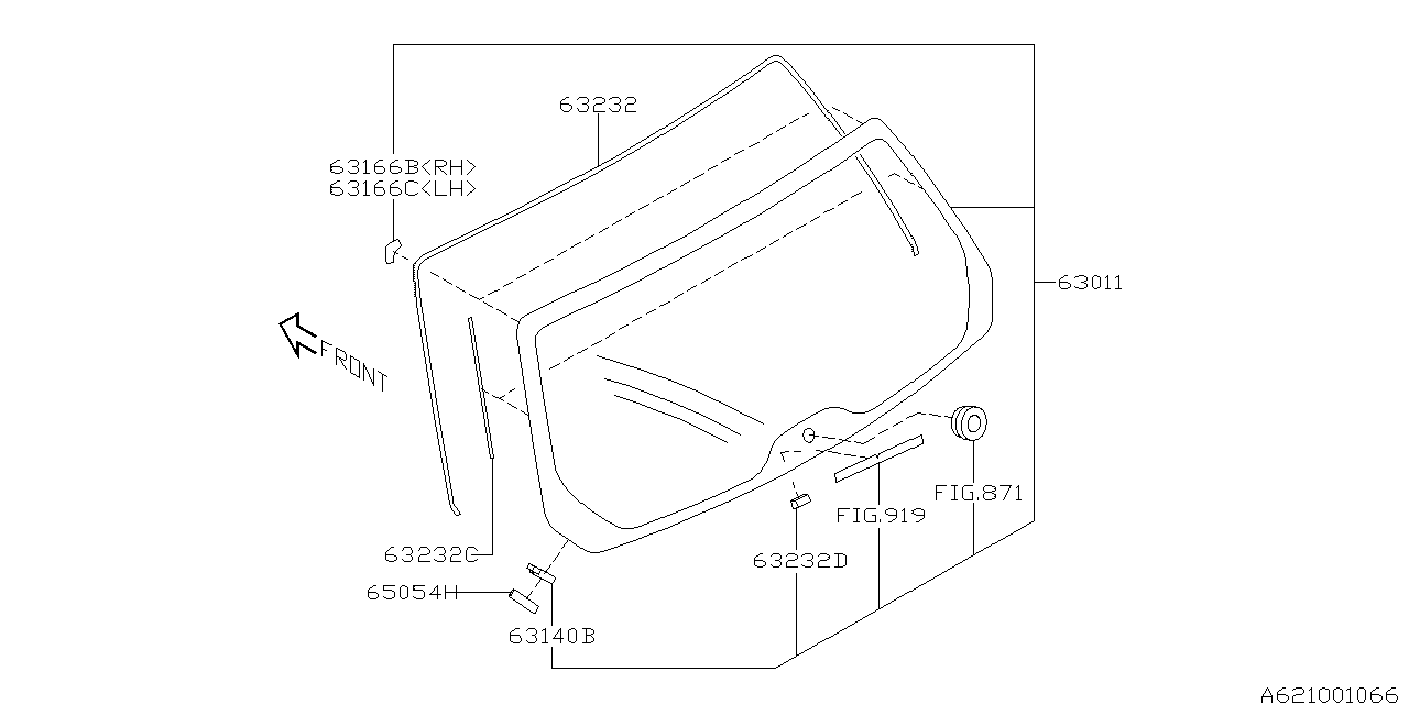 Diagram BACK DOOR GLASS for your 2019 Subaru Forester   