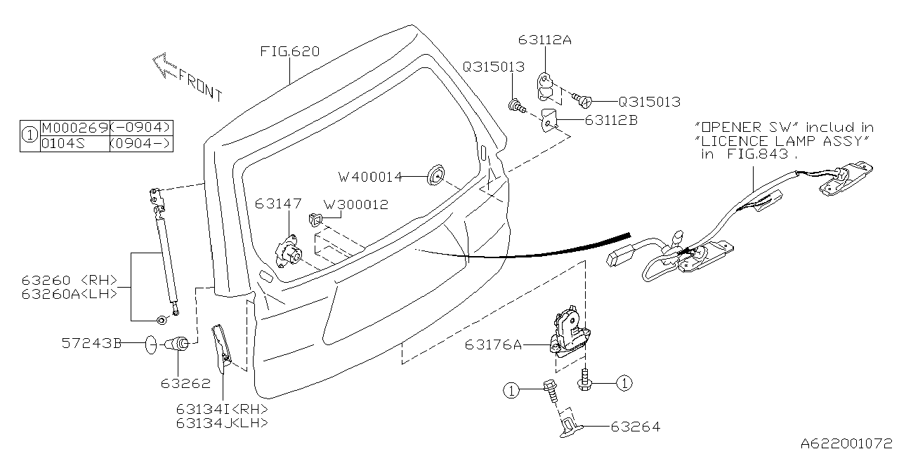 Diagram BACK DOOR PARTS for your 2020 Subaru WRX PREMIUM WITH LIP ES  