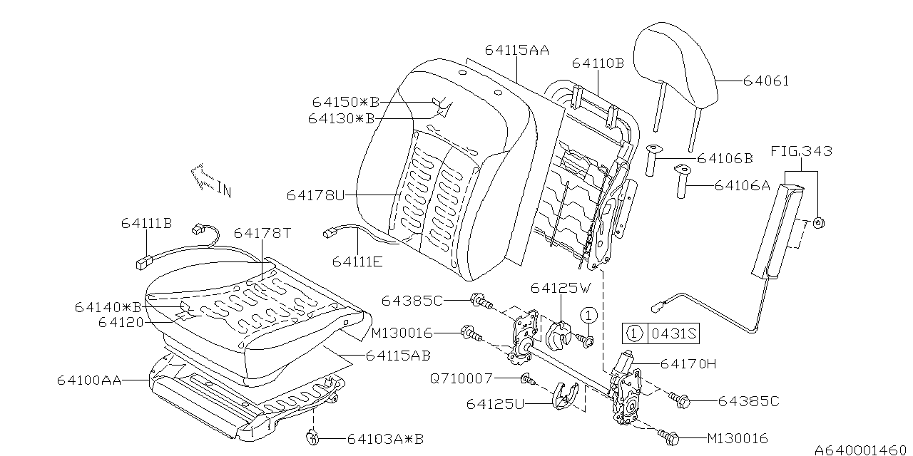 Diagram FRONT SEAT for your Subaru Ascent  