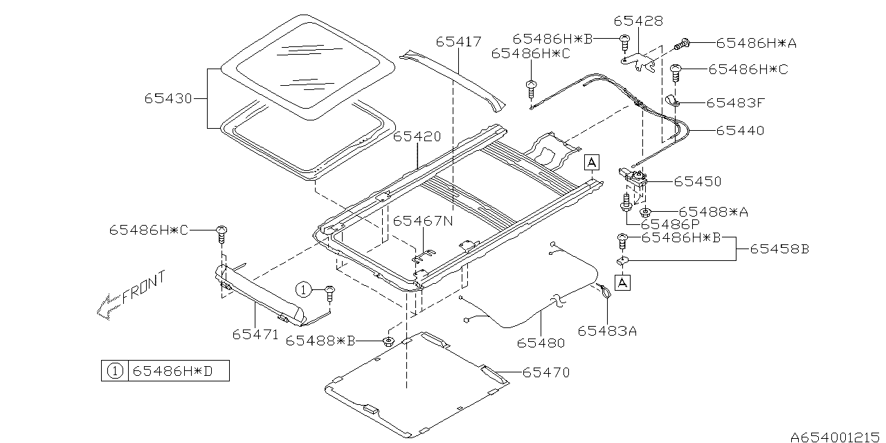 Diagram SUN ROOF for your 2012 Subaru Forester   