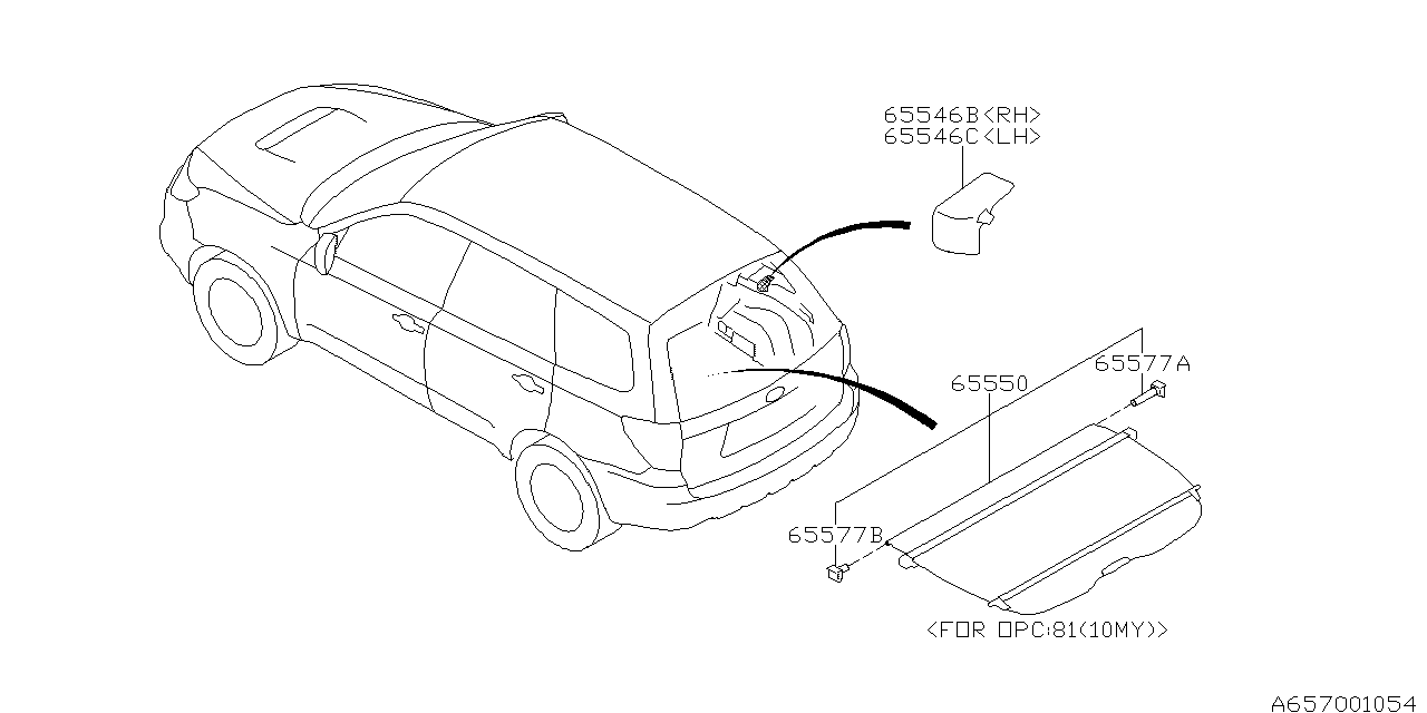 Diagram TONNEAU COVER for your 2010 Subaru Forester  XS 